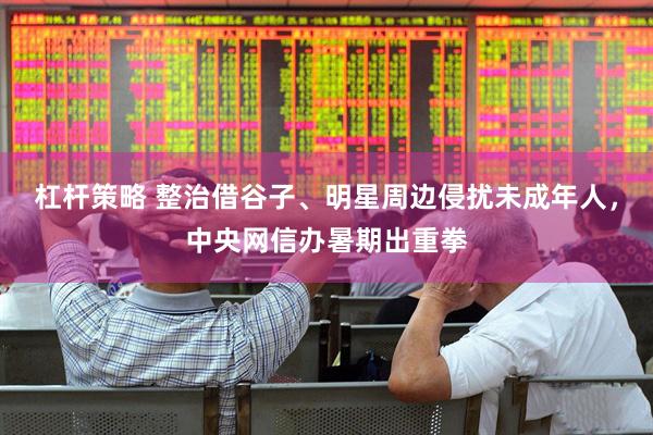 杠杆策略 整治借谷子、明星周边侵扰未成年人，中央网信办暑期出重拳